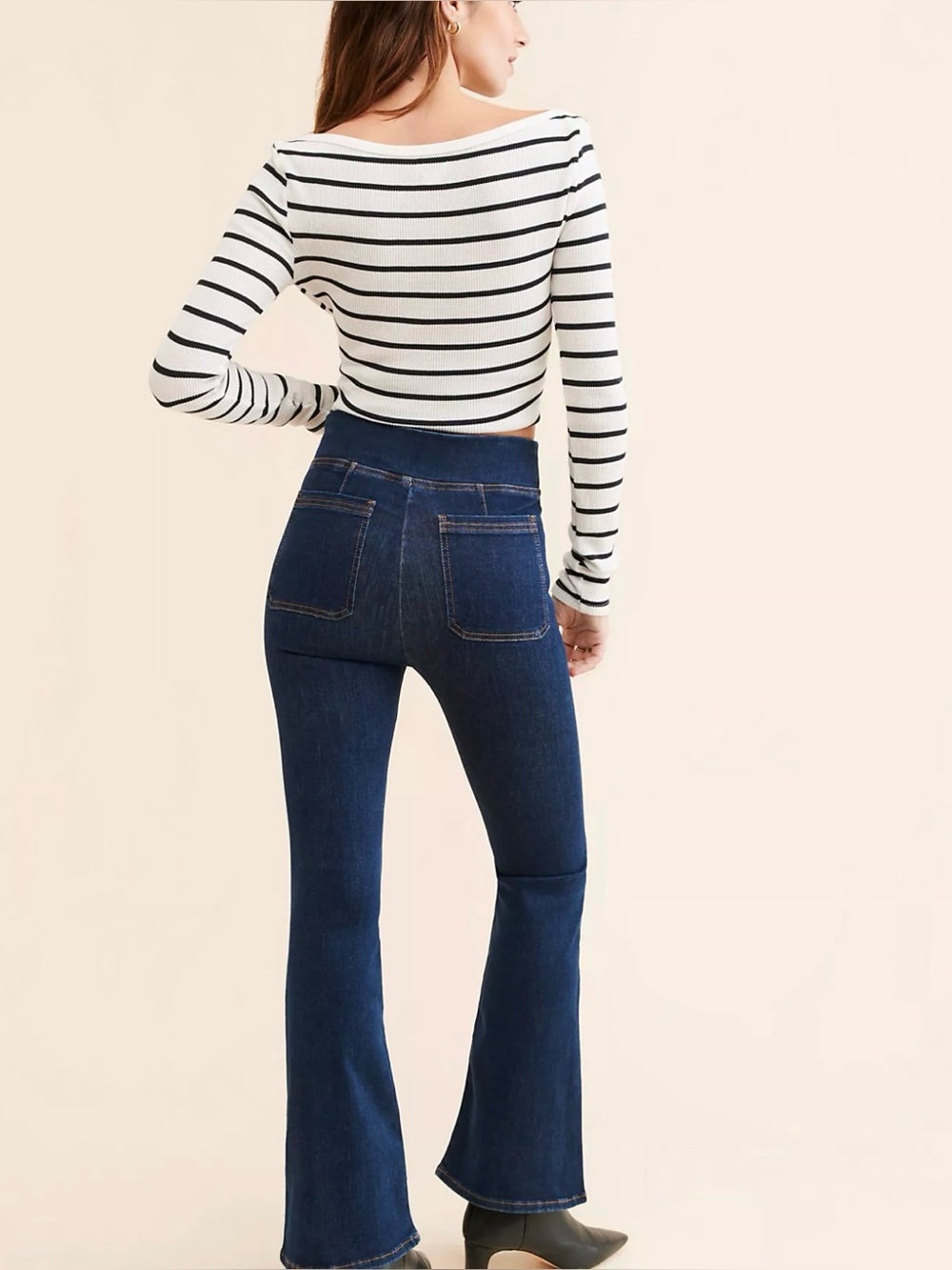 NWT FRAME The Bardot Jetset High Rise Flare Jeans Size 2 | Dark Blue